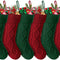 6Pcs Christmas Stockings Large Knitted Xmas Stockings 18 Inches Fireplace Hanging Stockings for Family Holiday Christmas Decoration