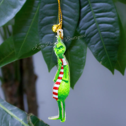 Merry Christmas Grinch Ornaments Xmas Tree Hanging Decoration Figure Pendant